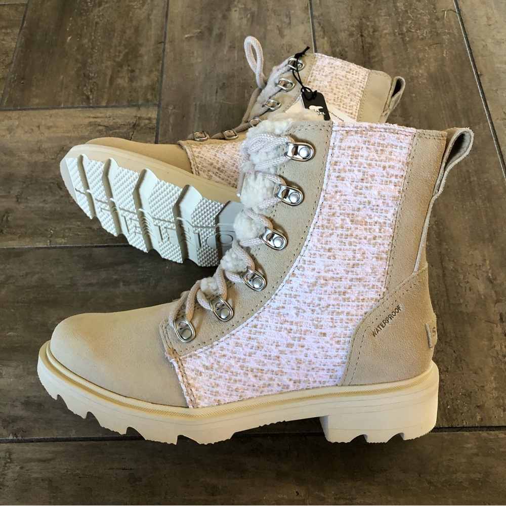 Sorel Lennox Lace Cozy Boots Ancient Fossil Women’s Size 6 NWT - Picture 7 of 9